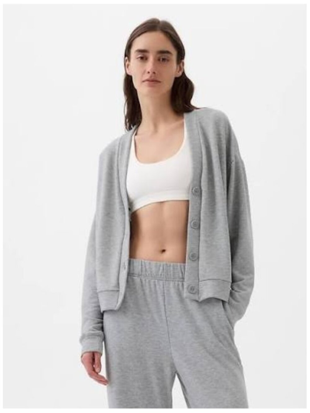 NWT GAP Cloudlight Oversized Cardigan in Light Heather Gray Size XL